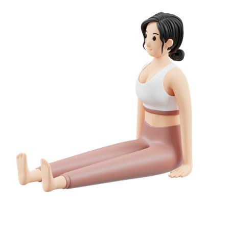 Yoga Girl doing yoga  3D Illustration