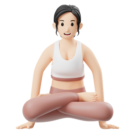 Yoga Girl doing yoga  3D Illustration