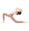 Yoga Girl doing Anjaneyasana pose