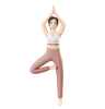 Yoga Girl doing Tree Pose