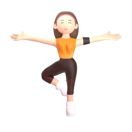 Yoga trainer doing yoga  3D Illustration