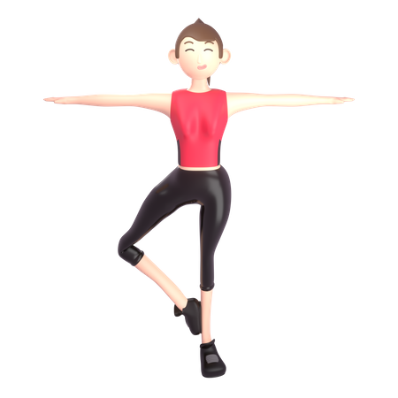 Yoga trainer doing yoga  3D Illustration