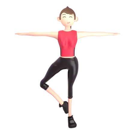 Yoga trainer doing yoga  3D Illustration