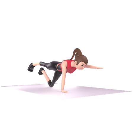 Yoga trainer doing yoga  3D Illustration