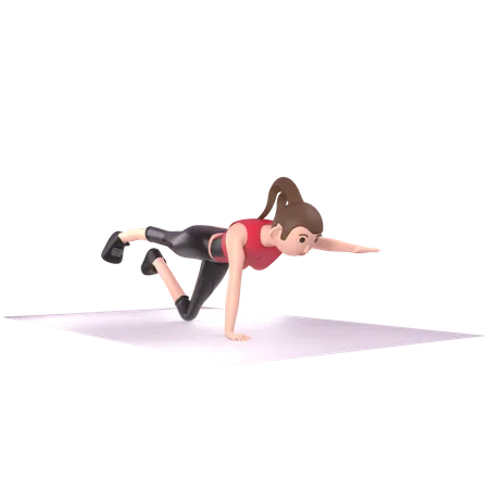 Yoga trainer doing yoga  3D Illustration