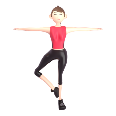 Yoga trainer doing yoga  3D Icon