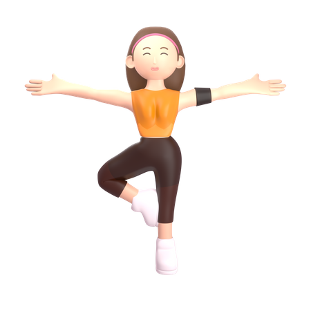 Yoga trainer doing yoga  3D Icon