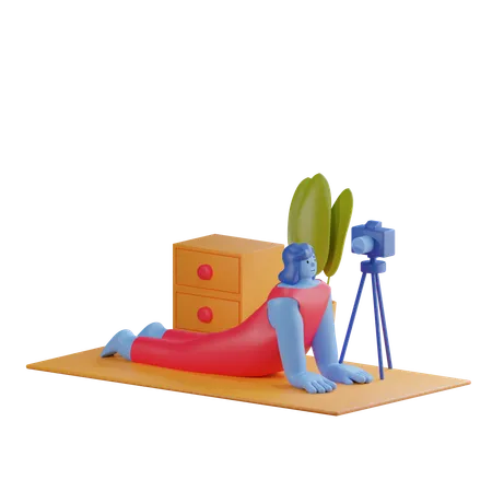 Yoga Vlogger  3D Illustration