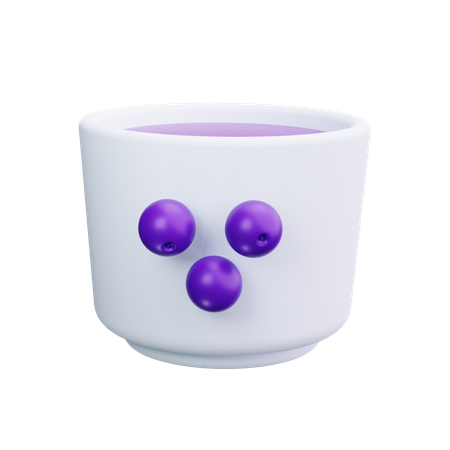 Yogurt With Fruit  3D Icon