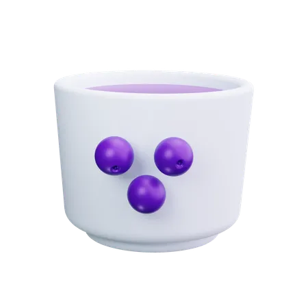 Yogurt With Fruit  3D Icon