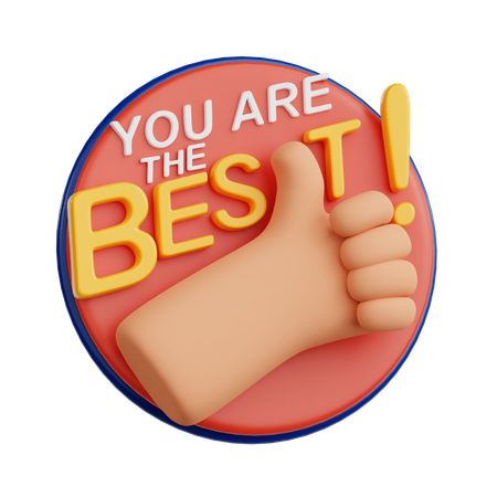 You Are The Best  3D Sticker