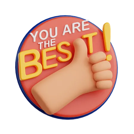 You Are The Best  3D Sticker