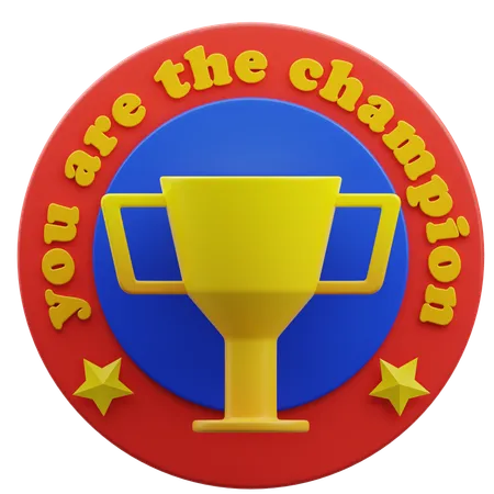 You Are The Champion Icon  3D Sticker