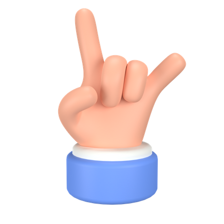 You Rock Hand Gesture  3D Icon
