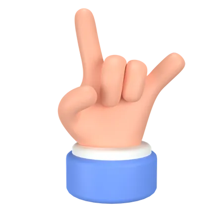 Finger Sign About Metal 3D Icon