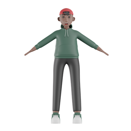 Young Boy  3D Illustration