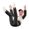 boy falling from sky 3d logo