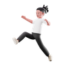 male character with long jumping pose 3d illustration