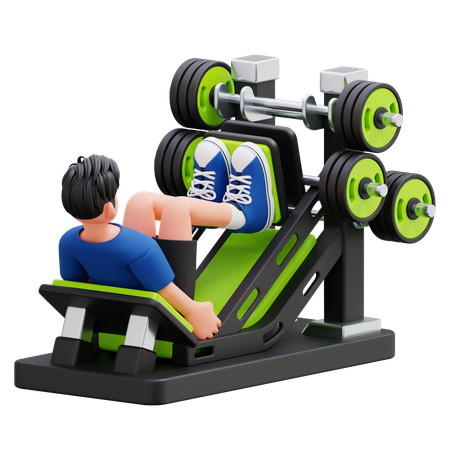 逆さ台で運動する少年  3D Illustration