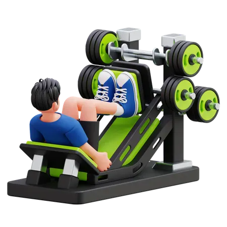 Young Boy Exercising On Inversion Table  3D Illustration