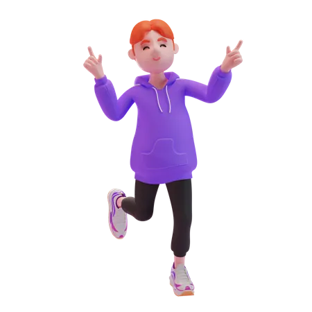 Young boy feeling happy  3D Illustration