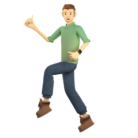 Young boy giving dancing pose  3D Illustration