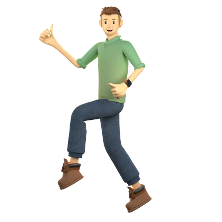Young boy giving dancing pose  3D Illustration