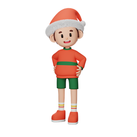 Young boy giving standing pose  3D Icon