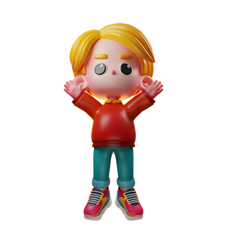 Young boy Jumping  3D Icon