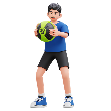 Young Boy Sports Enthusiast Holding Soccer Ball  3D Illustration