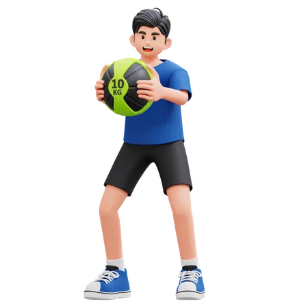 Young Boy Sports Enthusiast Holding Soccer Ball  3D Illustration
