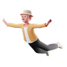 3d man flying pose illustration
