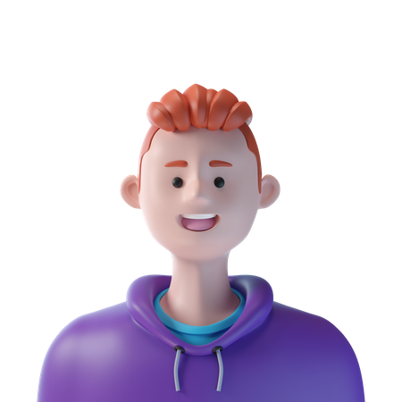 Young Boy With Hoodie 3D Icon