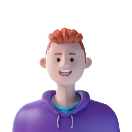 Young Boy With Hoodie 3D Icon