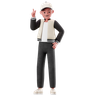 man raising hand pose emoji 3d