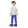 3d boy on standing pose emoji