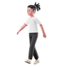 3d male character with walking pose illustration