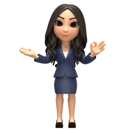 Young Business Girls Ok Gesture  3D Illustration