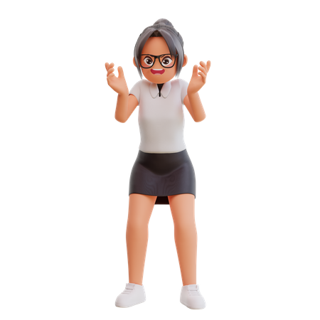Young businesswoman expressing negative emotions  3D Icon
