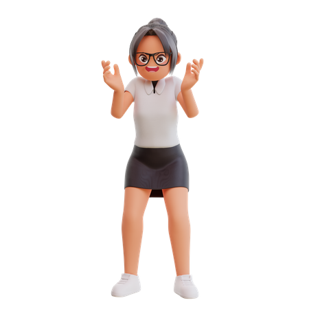 Young businesswoman expressing negative emotions 3D Illustration