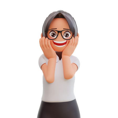 Young businesswoman smiling  3D Illustration