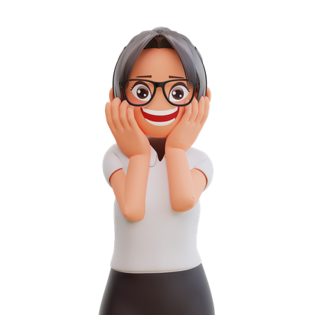 Young businesswoman smiling 3D Illustration