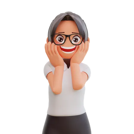 Young businesswoman smiling 3D Illustration