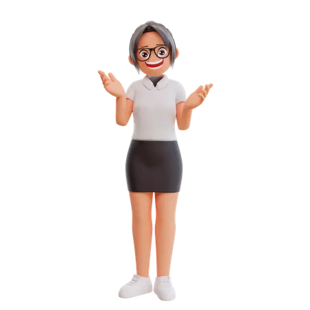 Young businesswoman talking something 3D Illustration