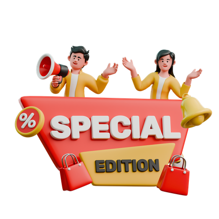Young Couple Announcing Again Special Edition Promo  3D Icon
