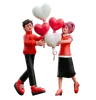 Young Couple Carrying Balloons