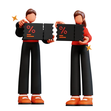 3 D Couple Character Illustration Black Friday Pack 3D Illustration