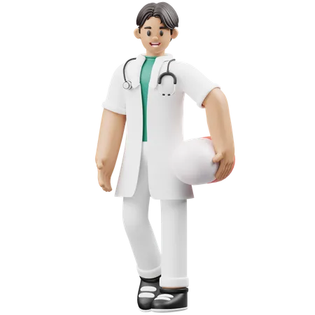 Young Doctor Bring Medicine  3D Illustration