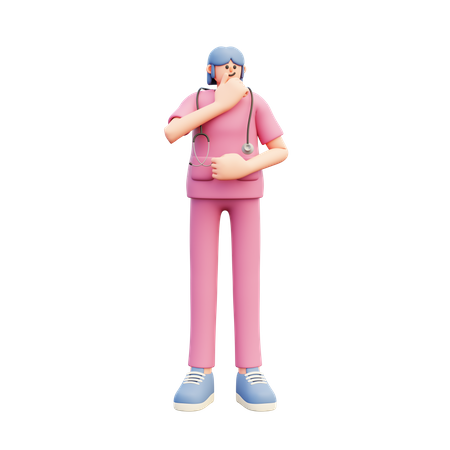 Young Doctor Deep Thinking  3D Icon
