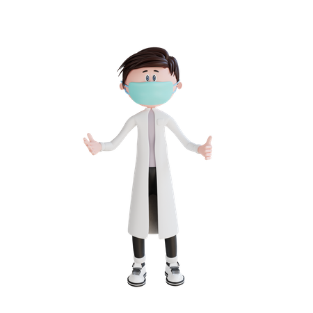 Young doctor showing asking pose  3D Illustration